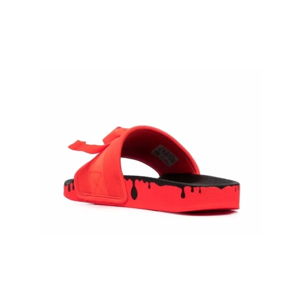 Adidas Pouchylette Flat Slides Solar Orange Black‎ Zip Pouch Sandals GW0390 Mens